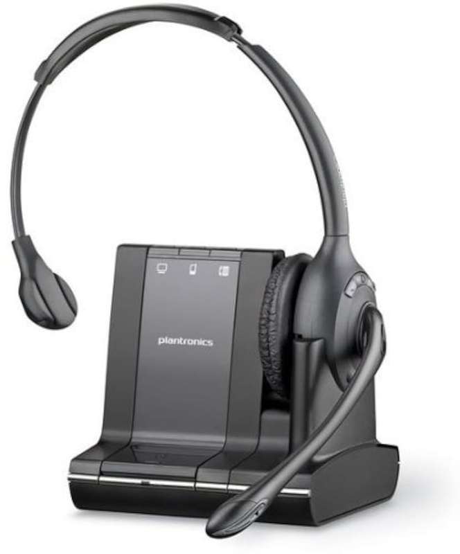 Plantronics SAVI W710 Black Wireless Headset With Base Monaural - Open box