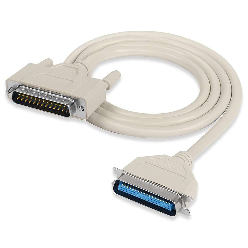 DB 25 Pin MALE - Centronics 36 Pin MALE 1.5M Parallel Printer Cable 