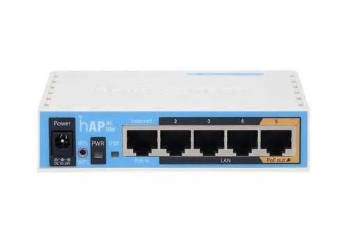 MikroTik hAP ac Lite RB952Ui-5ac2nD  Dual Band Wi-Fi 5 Router with 5 Ethernet Ports - Used