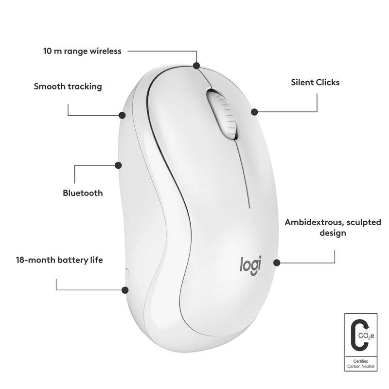 910-007120 - LOGI M240 Silent Bluetooth Mouse - OFF WHITE.