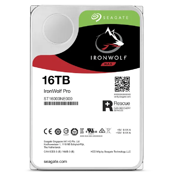 Seagate Ironwolf Pro ST16000NT001 16TB 3.5'' HDD NAS Drives 7200 RPM; SATA 6GB/s Interface; 256MB...