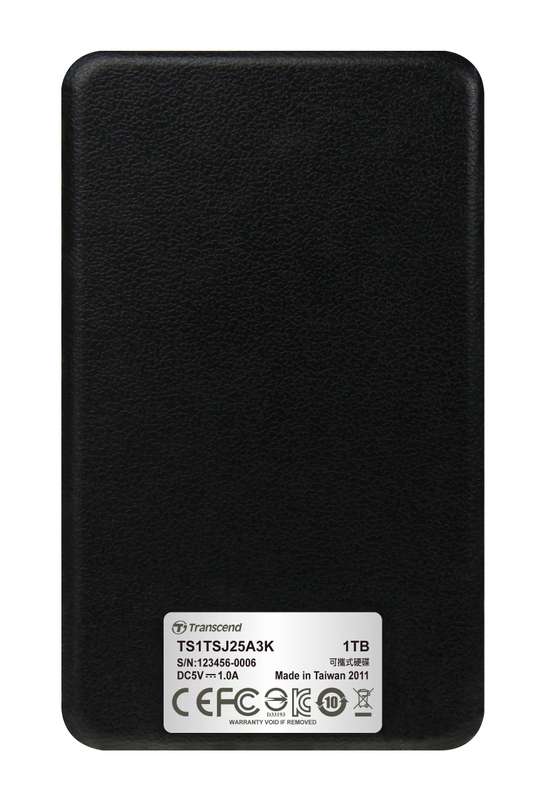 TRANSCEND 1TB 25A3 USB3.1 2.5'' USB HDD - BLACK
