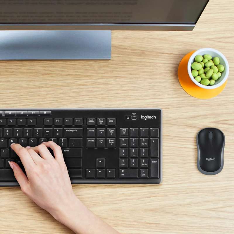920-004509 - LOGI MK270 Wireless Keyboard and Mouse Combo Nano USB receiver Full size spill resis...
