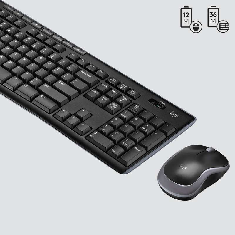 920-004509 - LOGI MK270 Wireless Keyboard and Mouse Combo Nano USB receiver Full size spill resis...
