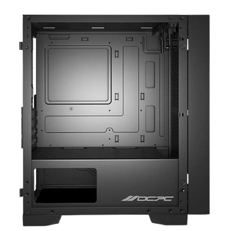 OCPC Mid-Tower Case - Stylish Black Steel and Tempered Glass Design, OCCASAATXBK - No PSU Included
