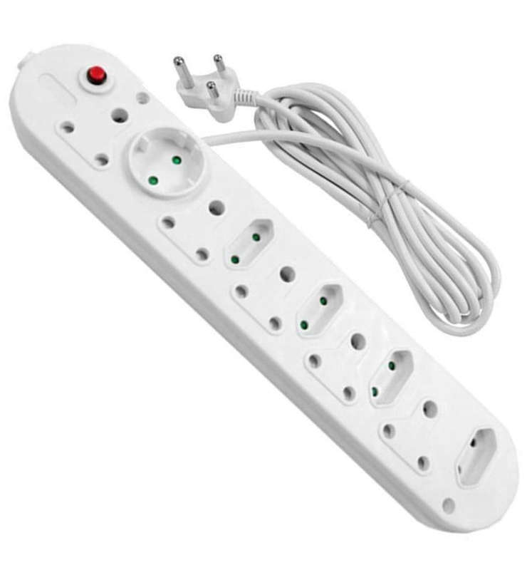 MicroWorld 10-Way Multiplug Extension with 3M Long Cord  Overload Protection & Surge Safety