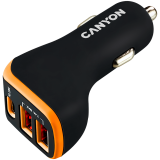 CANYON C-08, Universal 3xUSB car adapter, Input 12V-24V, Output DC USB-A 5V/2.4A(Max) + Type-C PD...