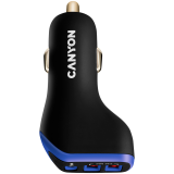 CANYON C-08, Universal 3xUSB car adapter, Input 12V-24V, Output DC USB-A 5V/2.4A(Max) + Type-C PD...