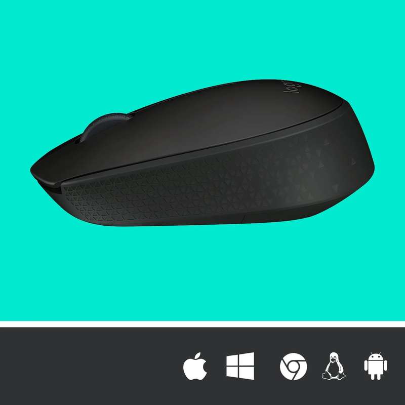 LOGI M171 910-004424 Wireless mouse  (Black) Nano USB receiver 3 buttons optical .