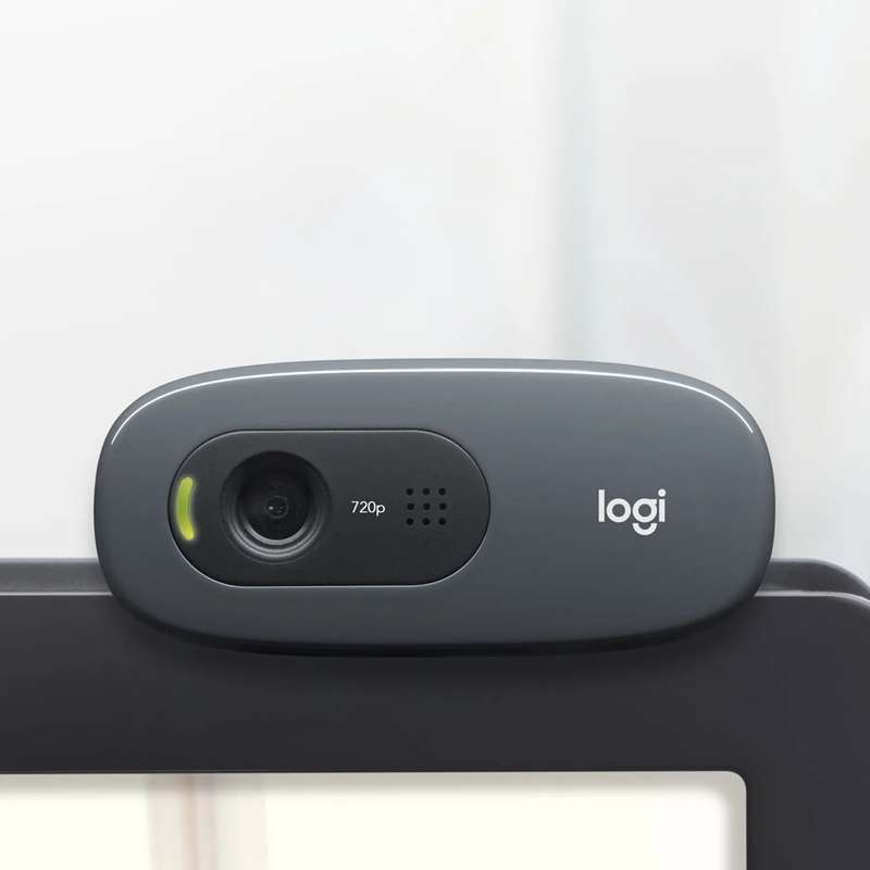 Logitech Webcam C270 HD Still 3MP HD Video Built in Mic Auto focus Grey USB-A