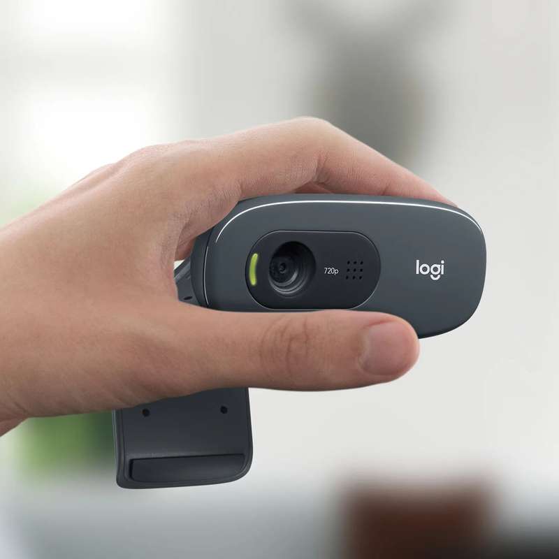Logitech Webcam C270 HD Still 3MP HD Video Built in Mic Auto focus Grey USB-A