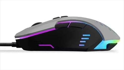 OCPC MR11 Wired Gaming Mouse Creamy Grey with RGB Breathing Light 7200 DPI 7D Ergonomic Design