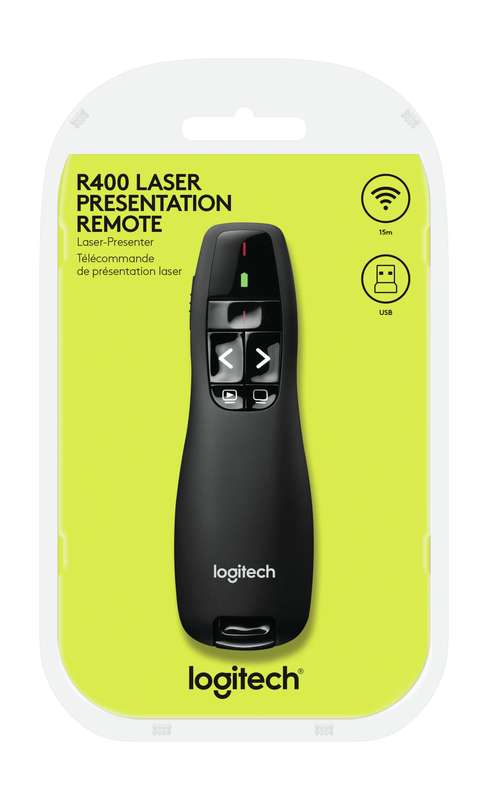 Logitech R400 Black Wireless Laser Presentation Remote