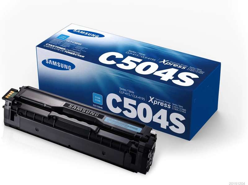 SAMSUNG CLT-C504S CYAN TONER CARTRIDGE FOR CLP415/CLX4195/C1810W/C1860FW (PAGE YIELD 1800)