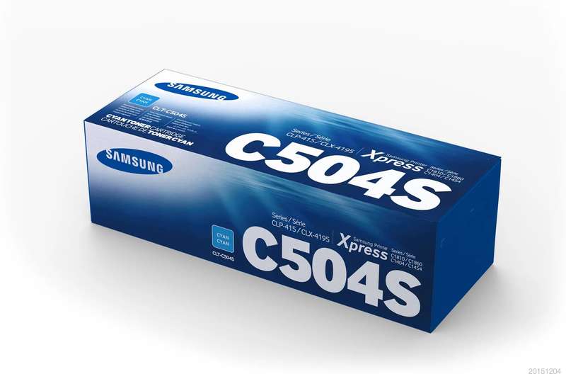 SAMSUNG CLT-C504S CYAN TONER CARTRIDGE FOR CLP415/CLX4195/C1810W/C1860FW (PAGE YIELD 1800)