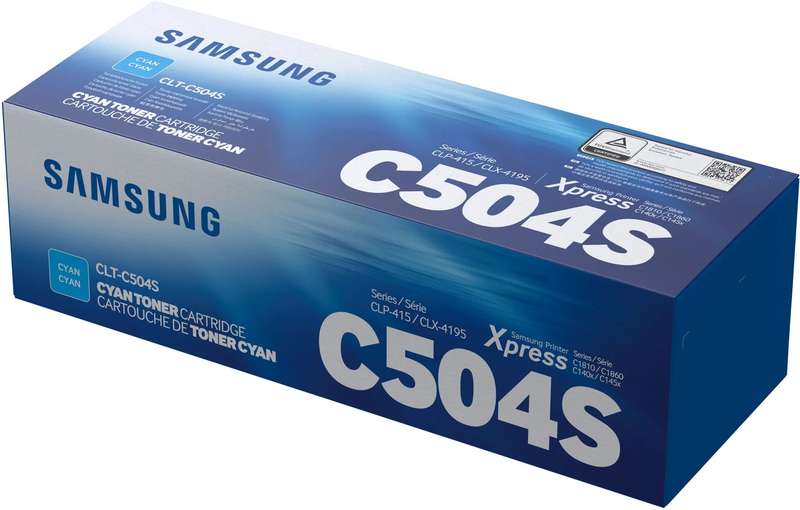 SAMSUNG CLT-C504S CYAN TONER CARTRIDGE FOR CLP415/CLX4195/C1810W/C1860FW (PAGE YIELD 1800)