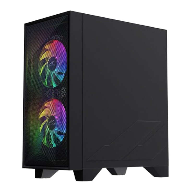 OCPC Mid-Tower Case - Stylish Black Steel and Tempered Glass Design, OCCASAATXBK - No PSU Included