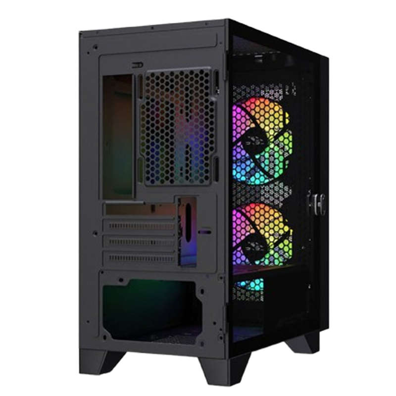 OCPC Mid-Tower Case - Stylish Black Steel and Tempered Glass Design, OCCASAATXBK - No PSU Included