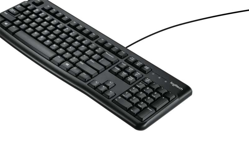 920-002508 - LOGI K120 Corded Keyboard plug and play USB connection spill resist.