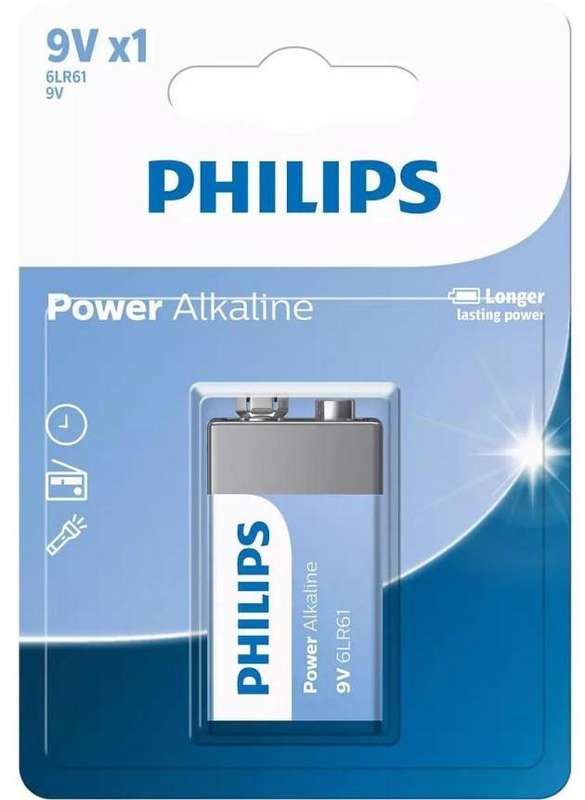 Philips 9V Power Alkaline Battery - Reliable Energy for Your Devices