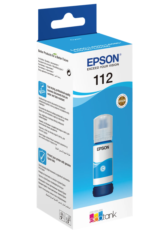 Epson 112 EcoTank Pigment Cyan ink bottle (70 ml)