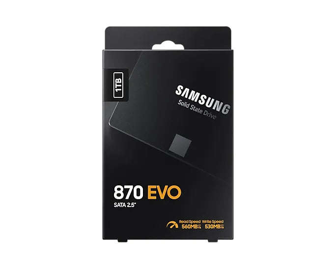 Samsung MZ-77E1T0BW 870 EVO 1 TB SATA SSD; Read Speed up to 560 MB/s; Write Speed up to 530 MB/s;...