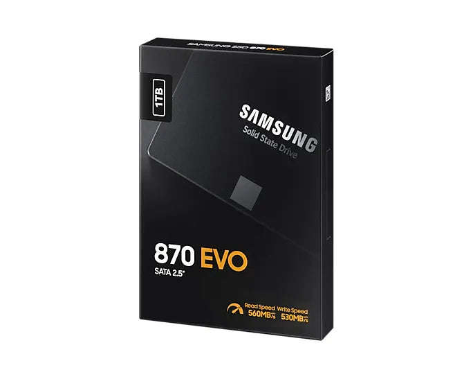 Samsung MZ-77E1T0BW 870 EVO 1 TB SATA SSD; Read Speed up to 560 MB/s; Write Speed up to 530 MB/s;...