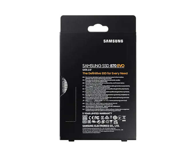 Samsung MZ-77E1T0BW 870 EVO 1 TB SATA SSD; Read Speed up to 560 MB/s; Write Speed up to 530 MB/s;...
