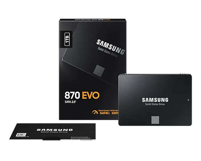 Samsung MZ-77E1T0BW 870 EVO 1 TB SATA SSD; Read Speed up to 560 MB/s; Write Speed up to 530 MB/s;...