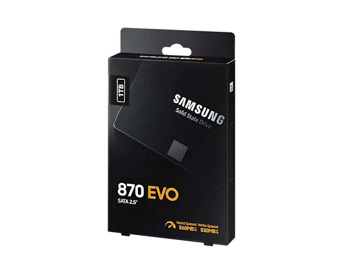 Samsung MZ-77E1T0BW 870 EVO 1 TB SATA SSD; Read Speed up to 560 MB/s; Write Speed up to 530 MB/s;...