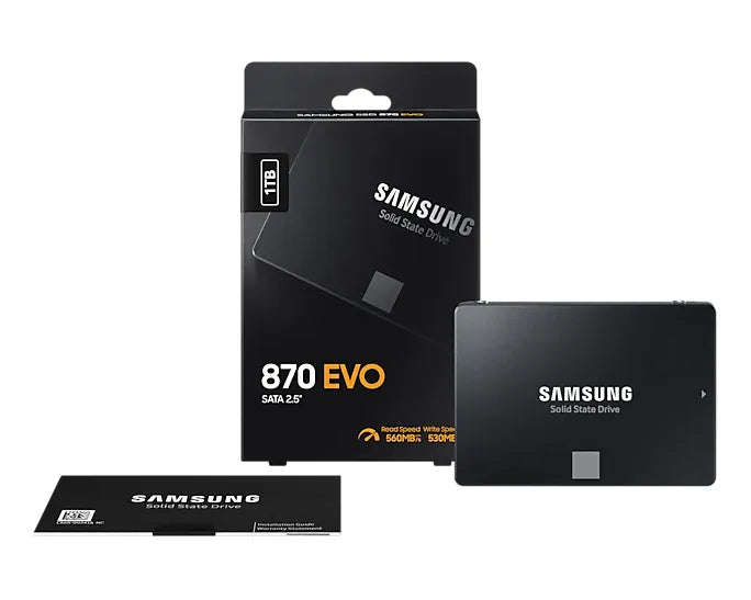 Samsung MZ-77E1T0BW 870 EVO 1 TB SATA SSD; Read Speed up to 560 MB/s; Write Speed up to 530 MB/s;...