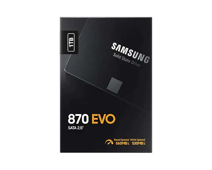 Samsung MZ-77E1T0BW 870 EVO 1 TB SATA SSD; Read Speed up to 560 MB/s; Write Speed up to 530 MB/s;...