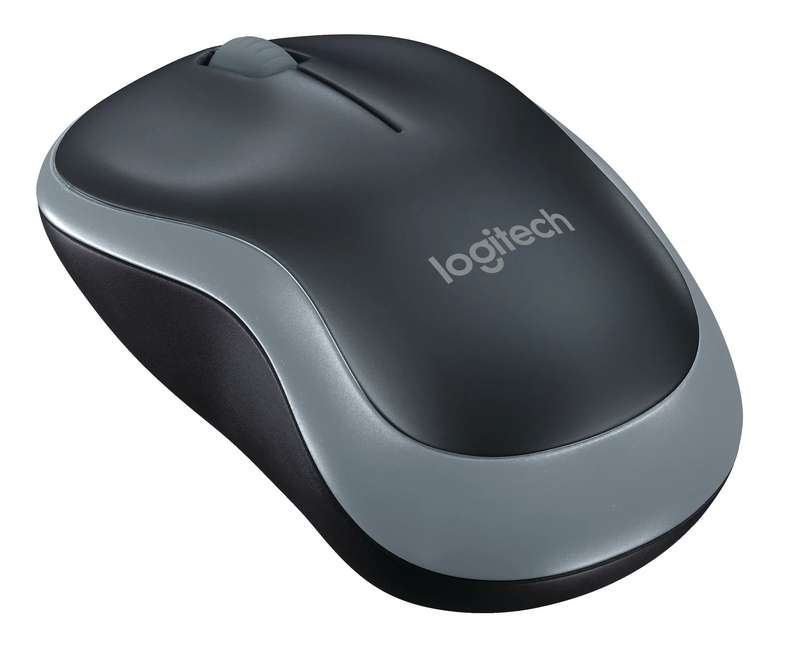 Logitech Wireless Mouse M185 (Black & Swift Grey) Nano USB receiver 3 buttons optical tracking wi...