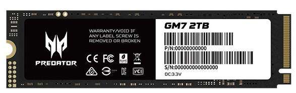 Acer Predator GM7 2TB PCIe Gen4 x4 M.2 NVMe SSD - High-Performance Storage for Gaming, Content Cr...