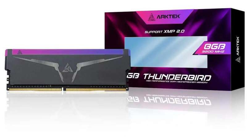 Arktek 8GB DDR4 3200MHz with Heatsink and RGB lights - PC Desktop RAM
