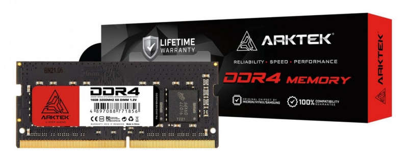 Arktek Memory 16GB DDR4 PC-3200 SO-DIMM RAM Module for Notebook