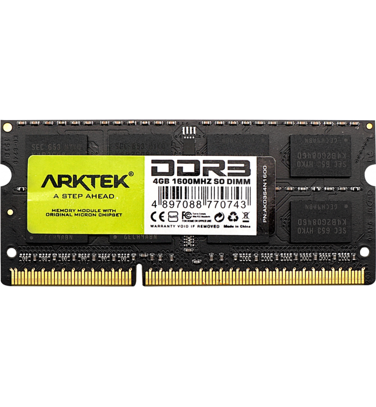 Arktek Memory 4GB DDR3 PC-1600 SO-DIMM RAM Module for Notebook