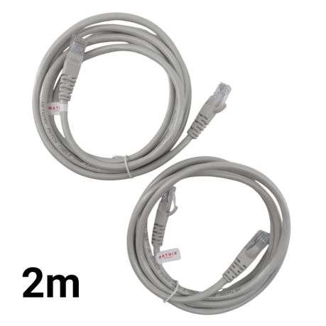 Cat6 Solid Copper 2m (2x) - Light Grey Cable - CAT6-SC-02X2