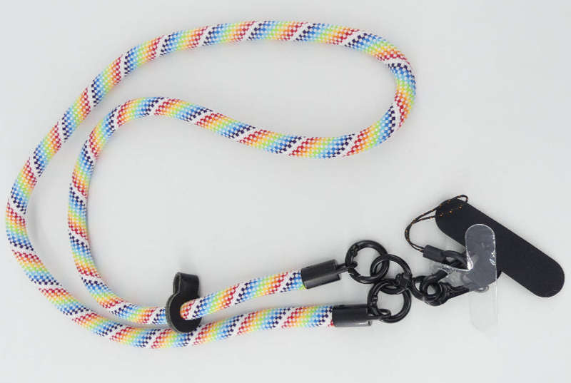 Cellphone Lanyard with Clip Holder - Climbing Rope Design - White Rainbow LNY-08