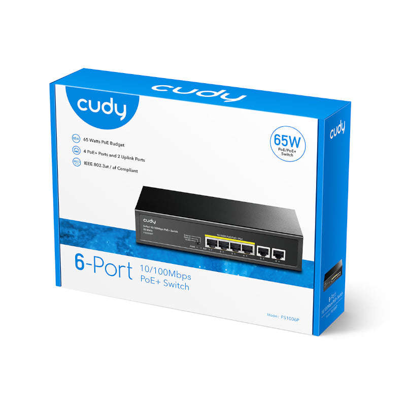 Cudy 6-Port Ethernet Unmanaged Switch - 4 Ports POE
