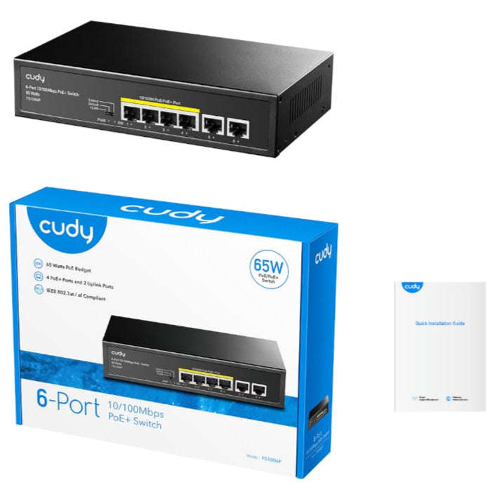 Cudy 6-Port Ethernet Unmanaged Switch - 4 Ports POE