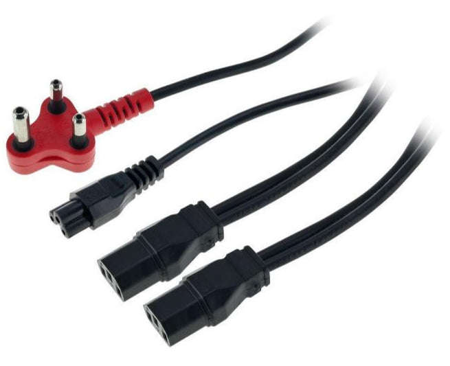 Dedicated Power Cable 1 Clover Female + 2 Kettle (IEC) (Female) - PC-6D2ICC13BK3.8