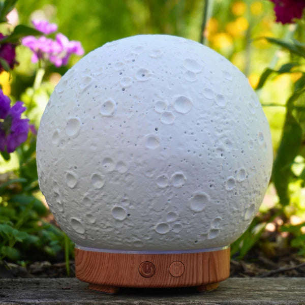 3D Moon Lamp Aromatherapy Diffuser with Wooden Base  Relaxing and Stylish Home Decor