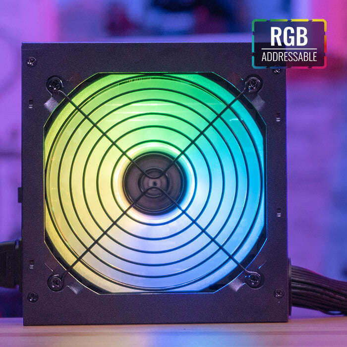 Aerocool KCAS PLUS Gold 650W RGB PSU - ATX 24 PIN; 2x 4+4PIN CPU; 6x SATA; 3x PATA; 2x PCIe 6+2PIN.