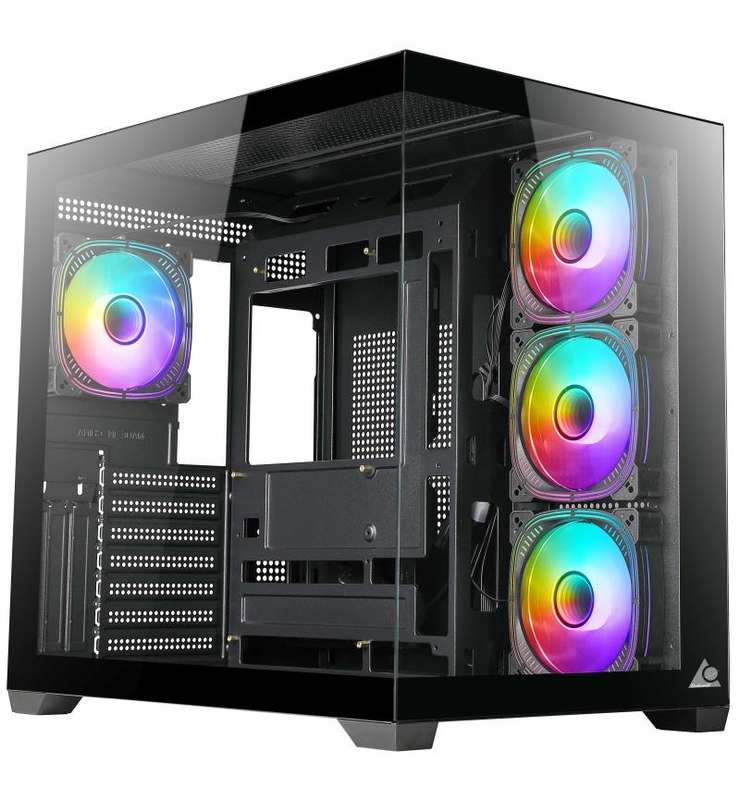 M-Link ATX Gaming Case with Tempered Glass panels and ARGB Fans - NO PSU