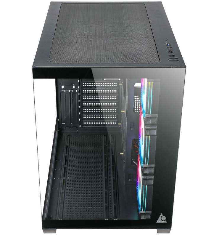 M-Link ATX Gaming Case with Tempered Glass panels and ARGB Fans - NO PSU