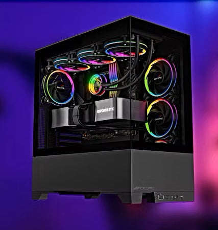 OCPC Mid-Tower Case - Stylish Black Steel and Tempered Glass Design, OCCASAATXBK - No PSU Included