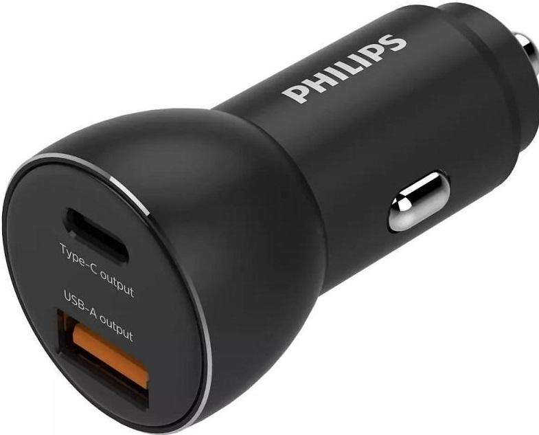 Philips Dual Port Car Charger  36W Fast Charging with USB-C & USB-A PortsUsb Car Charger - 1C ...