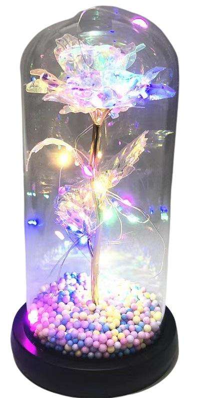 Romantic Forever Rose in a Glass Dome Night Light  - VTS-SR