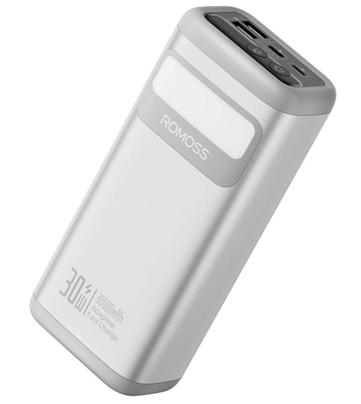 Romoss PMT30 30000mAh 30W Fast Charge Power Bank  Silver